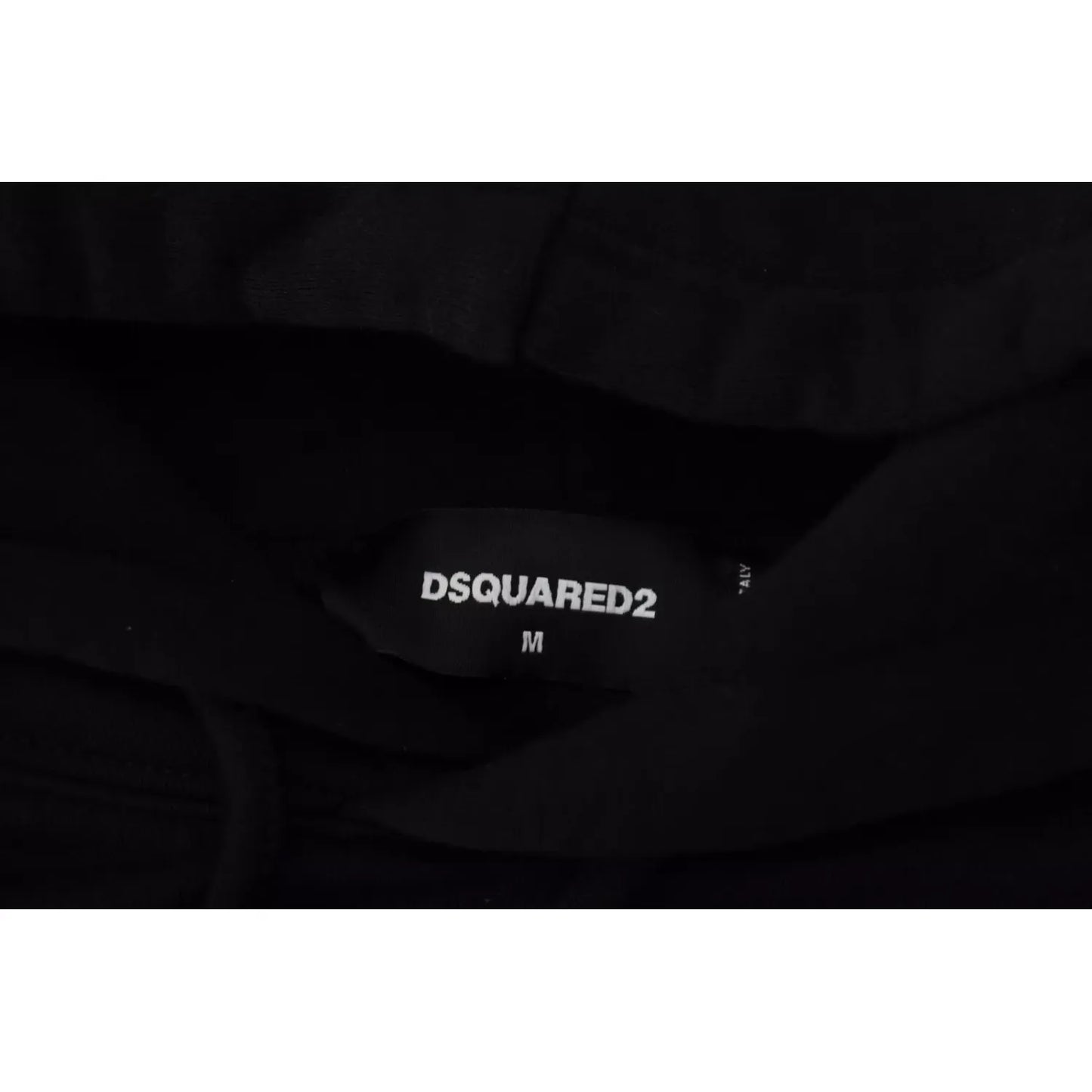 Dsquared² Black Cotton Hooded Printed Men Pullover Sweater