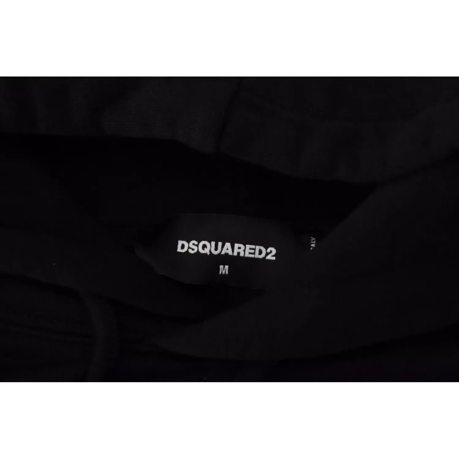 Dsquared² Black Cotton Hooded Printed Men Pullover Sweater