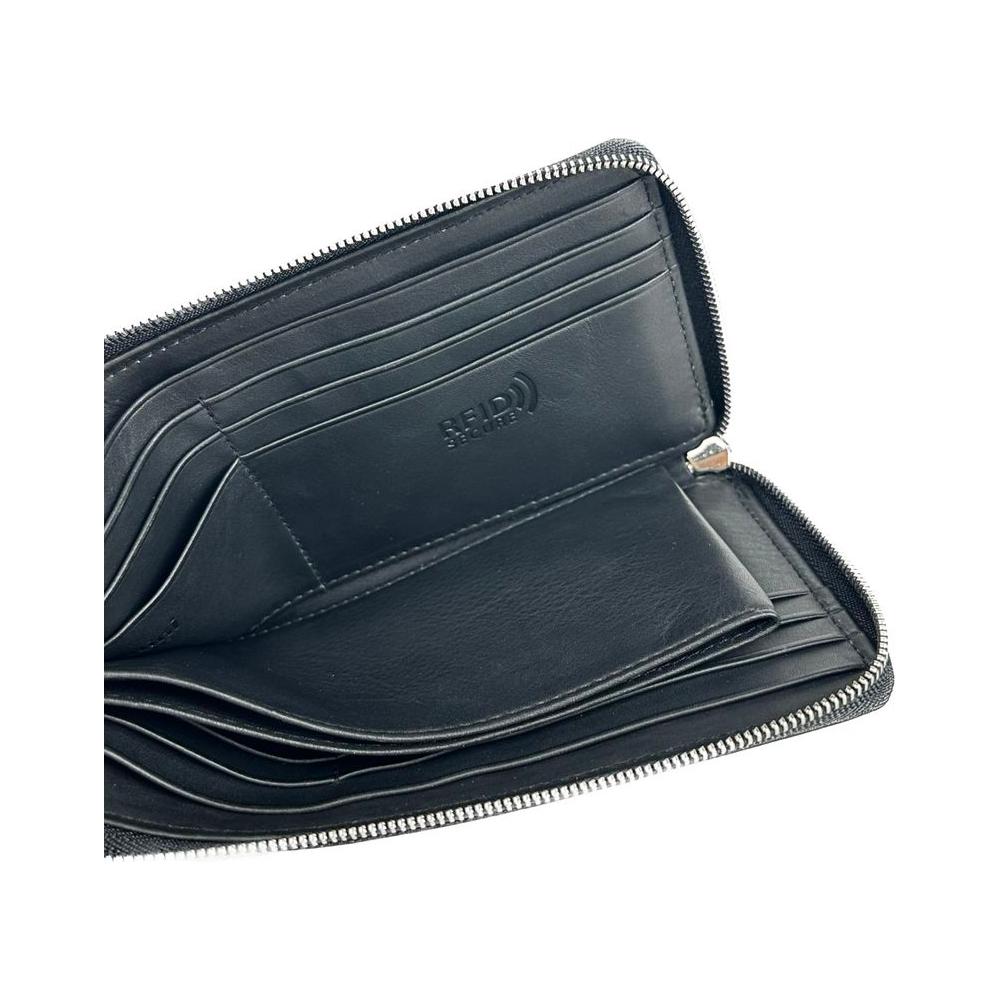 Baldinini Trend Elegant Black Leather Travel Organizer Baldinini Trend