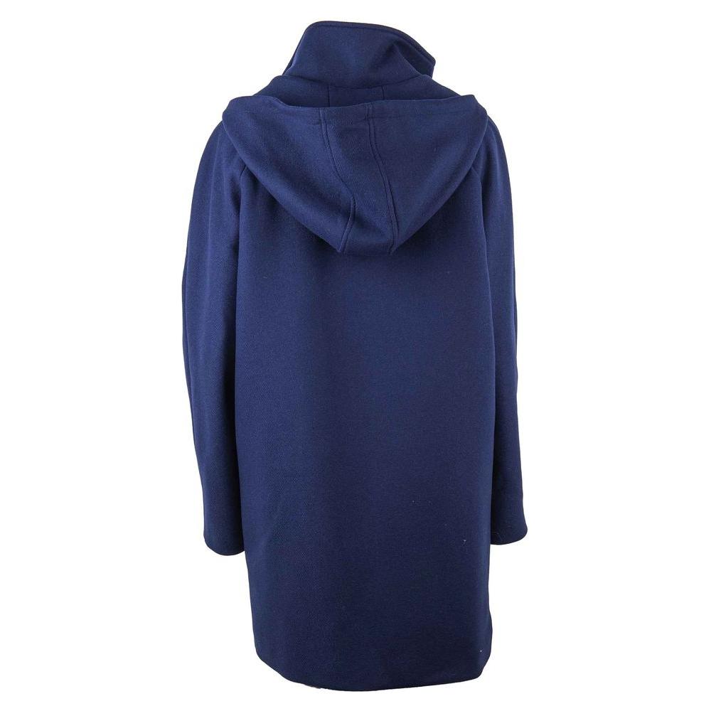 Love Moschino Blue Wool Women Coat Love Moschino