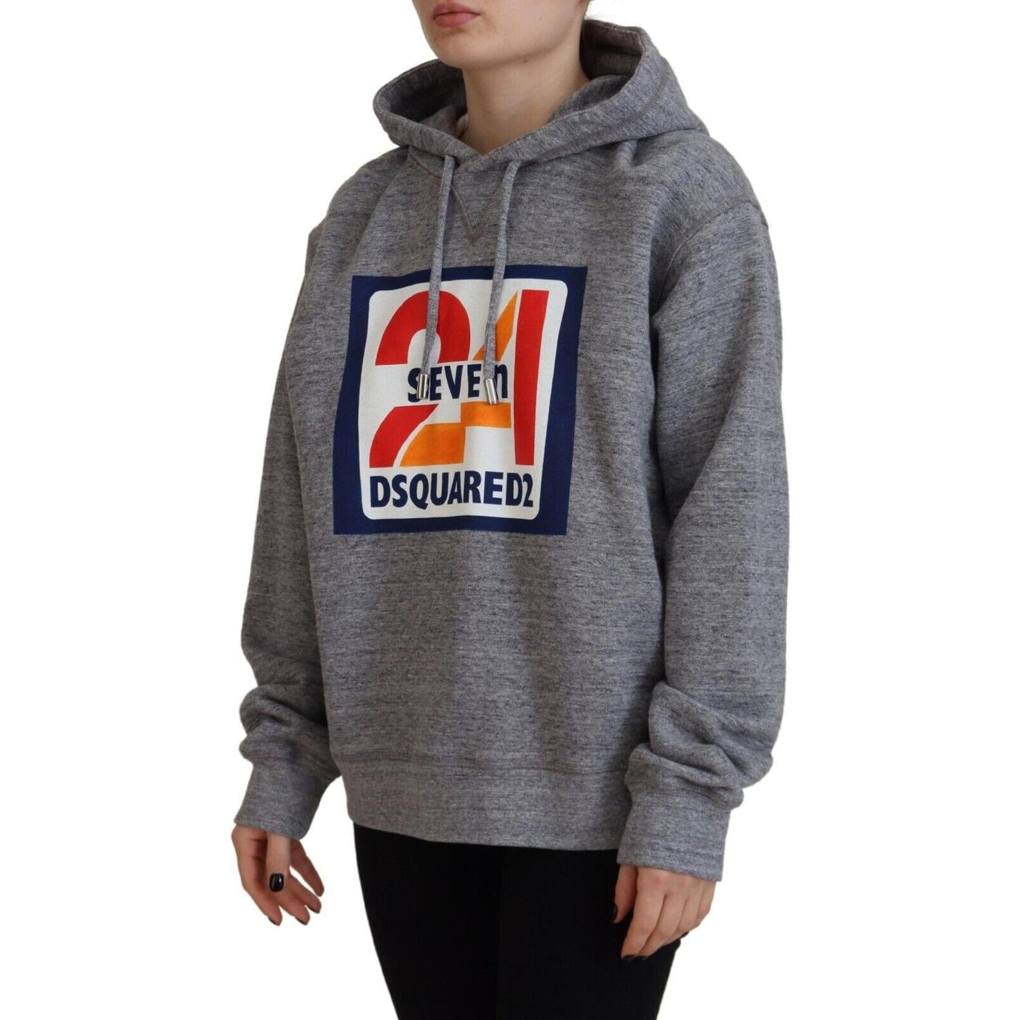 Dsquared² Gray Logo Print Cotton Hoodie Sweatshirt Sweater Dsquared²