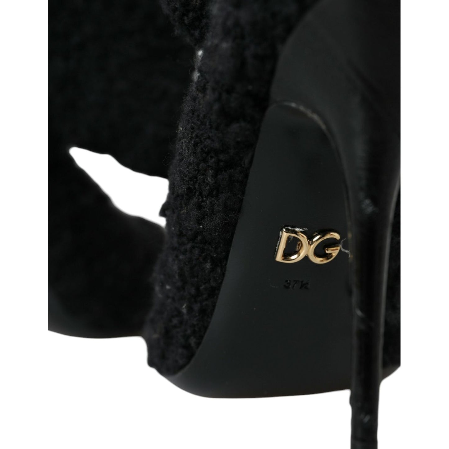 Dolce & Gabbana Black Stiletto Heels Mid Calf Boots Shoes Dolce & Gabbana