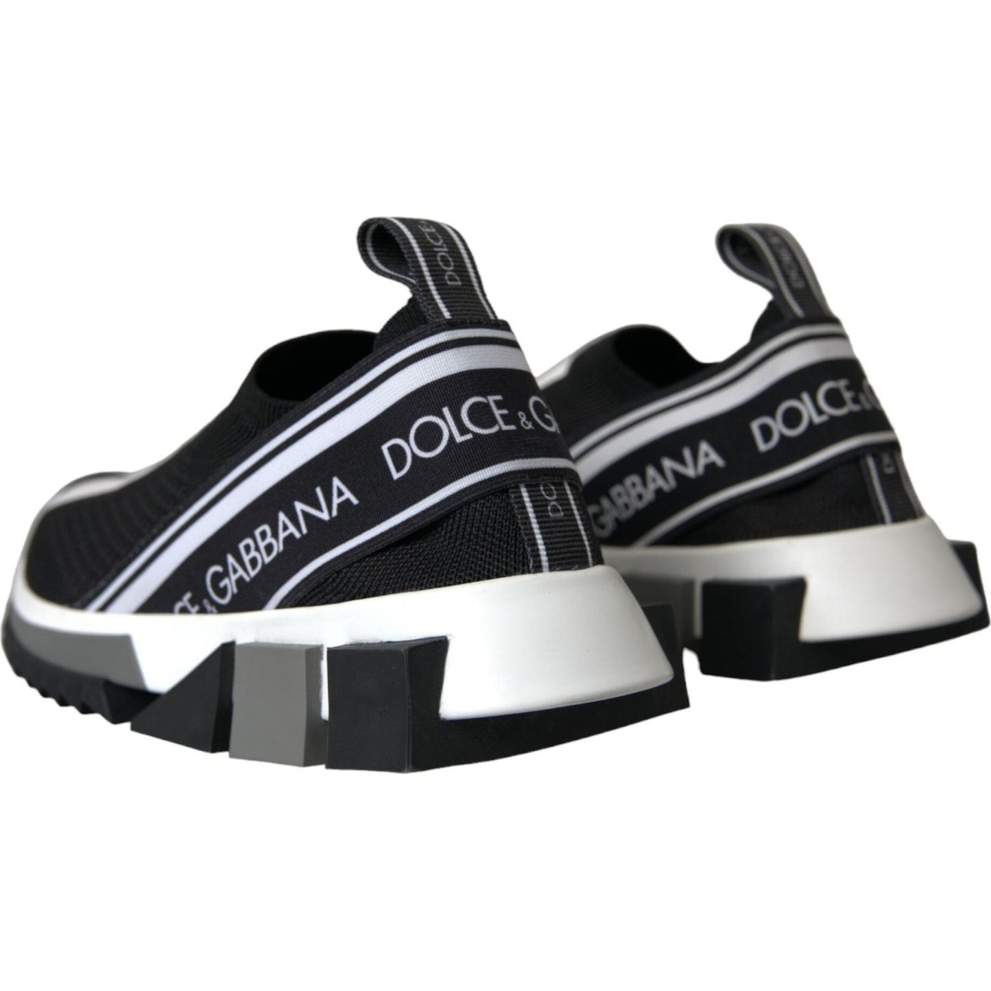 Dolce & Gabbana Black White Slip On Sorrento Sneakers Shoes Dolce & Gabbana