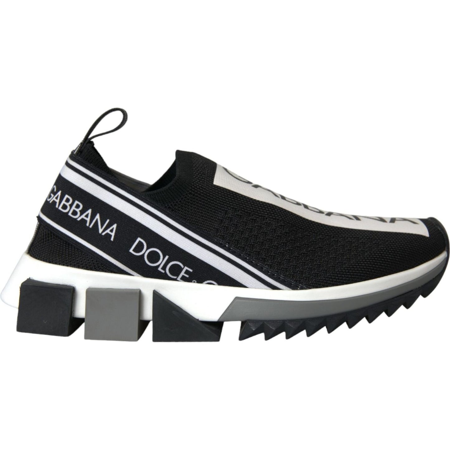 Dolce & Gabbana Black White Slip On Sorrento Sneakers Shoes Dolce & Gabbana