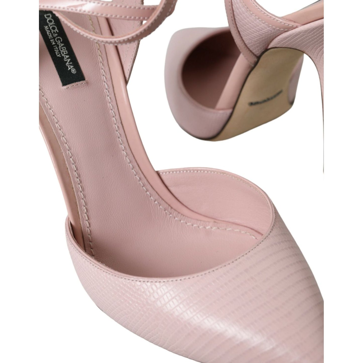 Dolce & Gabbana Pink Leather Ankle Strap Heels Pumps Shoes Dolce & Gabbana