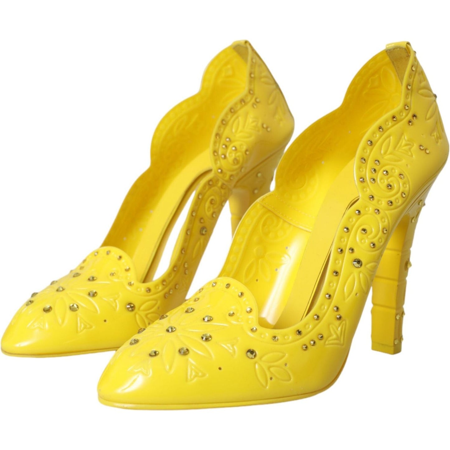 Dolce & Gabbana Yellow Crystal CINDERELLA Heels Pumps Shoes Dolce & Gabbana