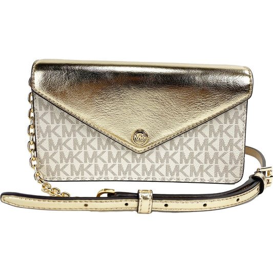 Michael Kors Jet Set Travel Pale Gold Small Flap Clutch Crossbody Bag Michael Kors