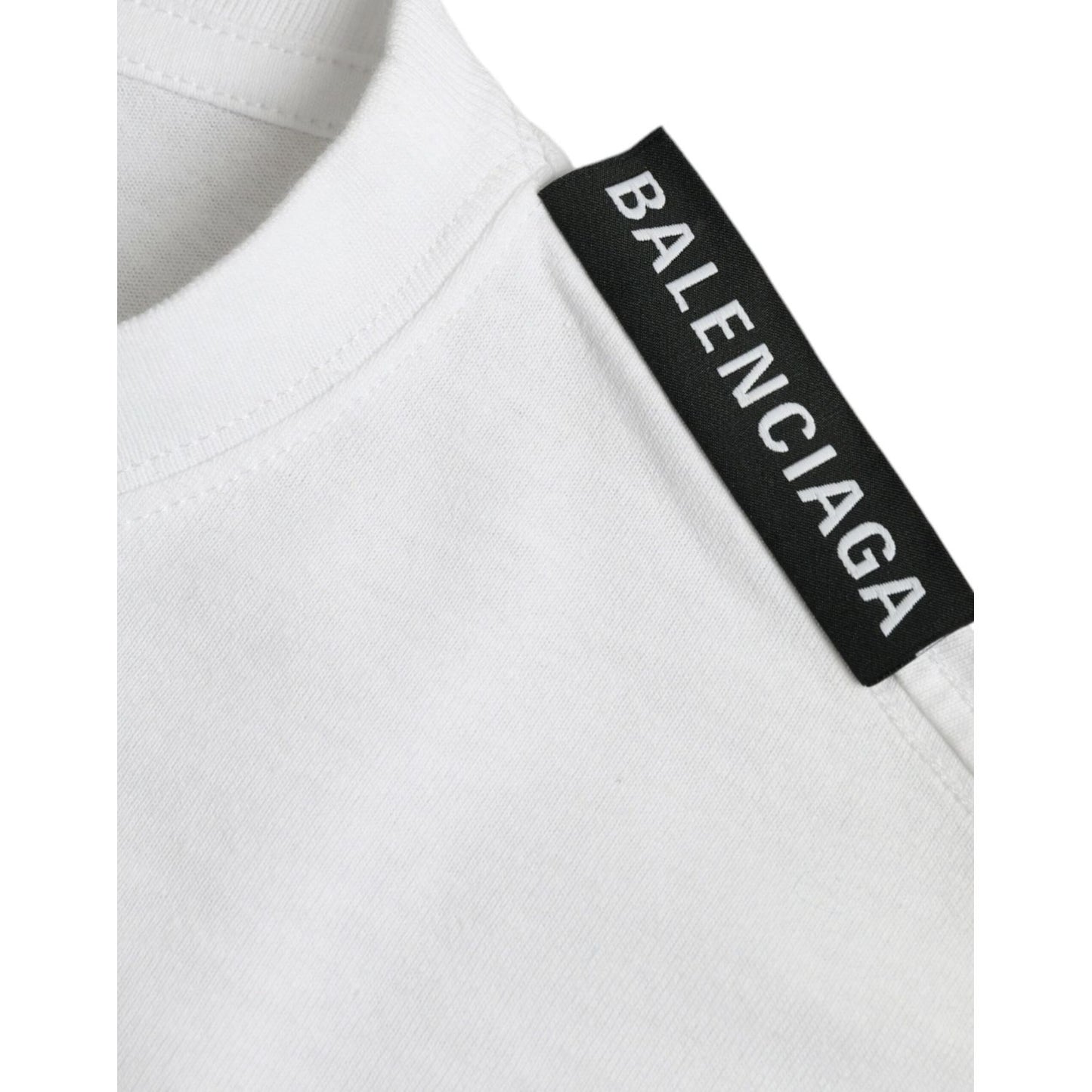 Balenciaga Off White Cotton Jersey Round Neck T-shirt Balenciaga