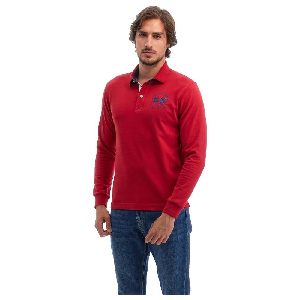 La Martina Red Cotton Polo Shirt La Martina