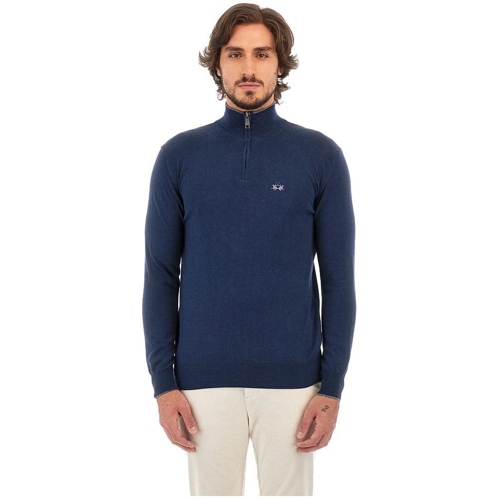 La Martina Blue Acrylic Sweater La Martina