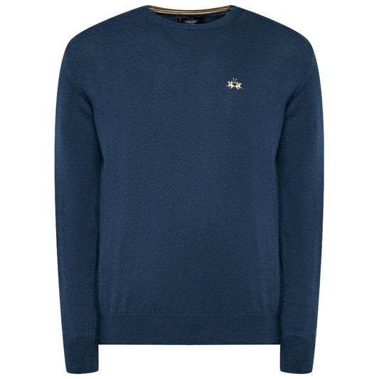 La Martina Light Blue Cotton Sweater La Martina