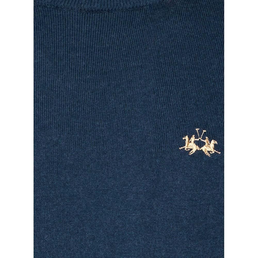 La Martina Light Blue Cotton Sweater La Martina