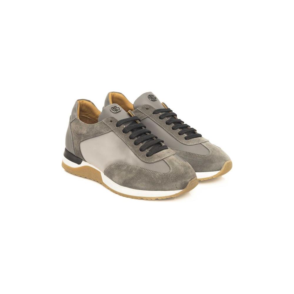 Cerruti 1881 Gray Leather Men Sneaker Cerruti 1881