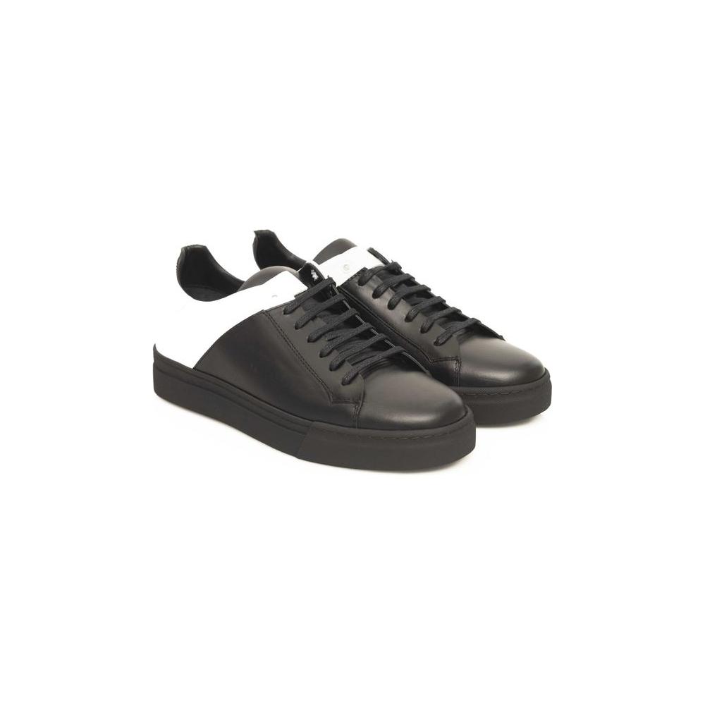 Cerruti 1881 Black Leather Men Sneaker Cerruti 1881