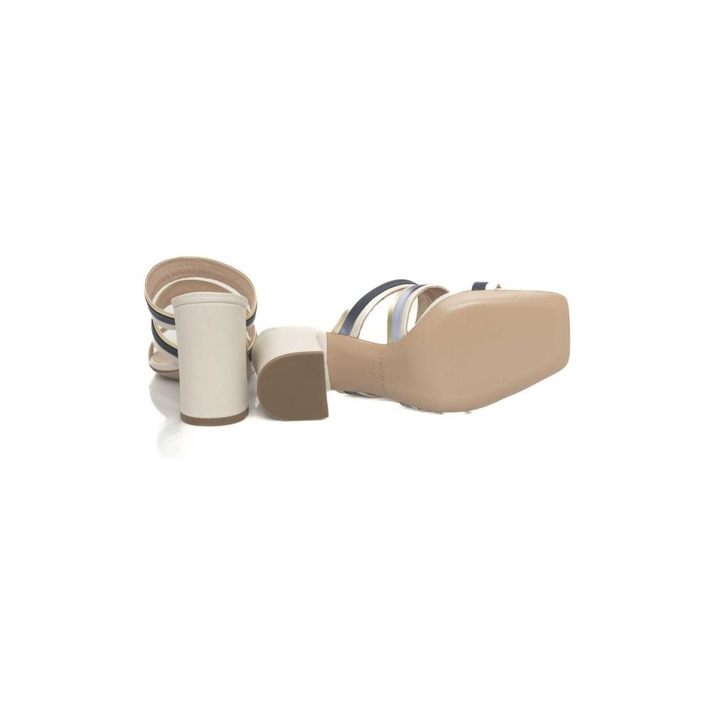 Cerruti 1881 White Goat Leather Women Sandal Cerruti 1881