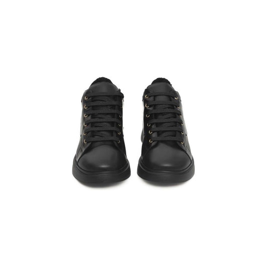 Cerruti 1881 Black Leather Women Sneaker Cerruti 1881