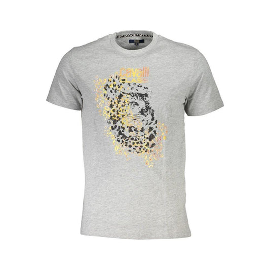 Cavalli Class Gray Cotton T-Shirt Cavalli Class