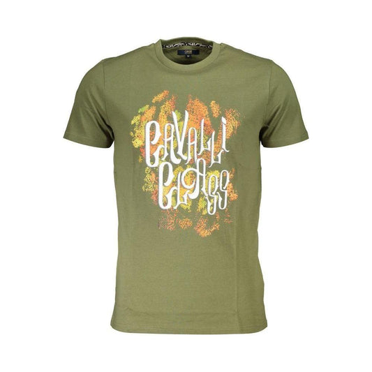 Cavalli Class Green Cotton T-Shirt Cavalli Class