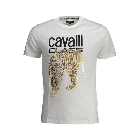 Cavalli Class White Cotton T-Shirt Cavalli Class