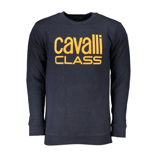 Cavalli Class Blue Cotton Sweater Cavalli Class