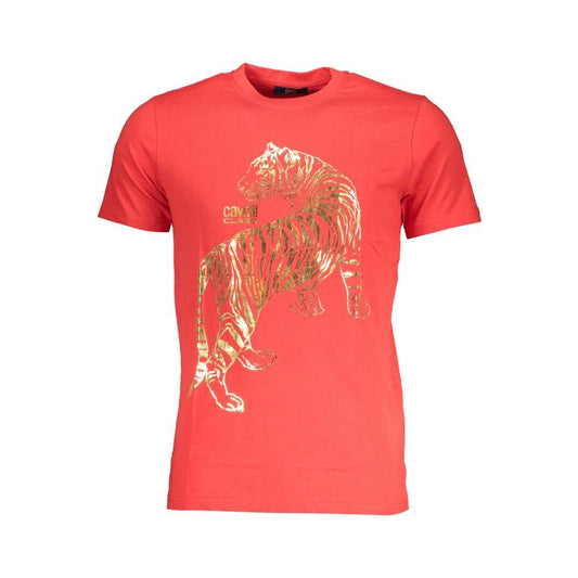 Cavalli Class Red Cotton T-Shirt Cavalli Class