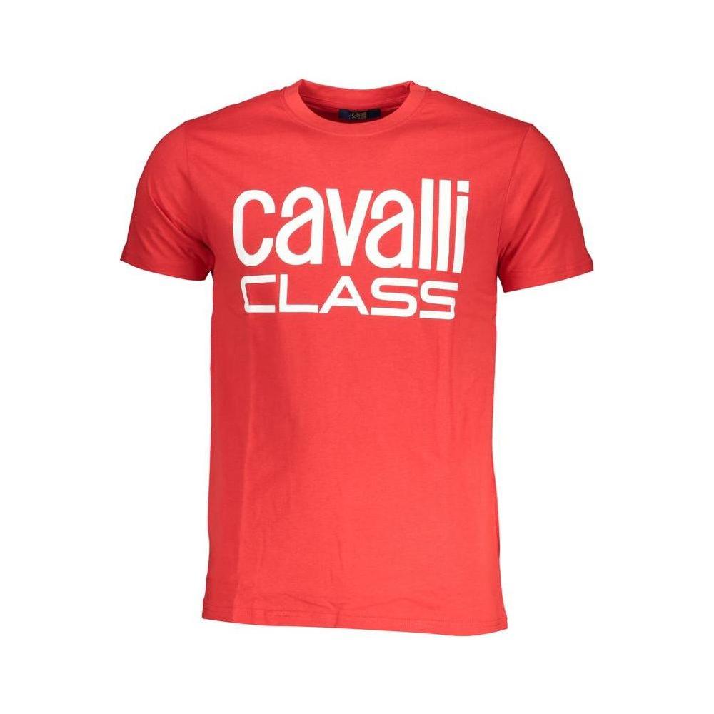 Cavalli Class Red Cotton T-Shirt Cavalli Class