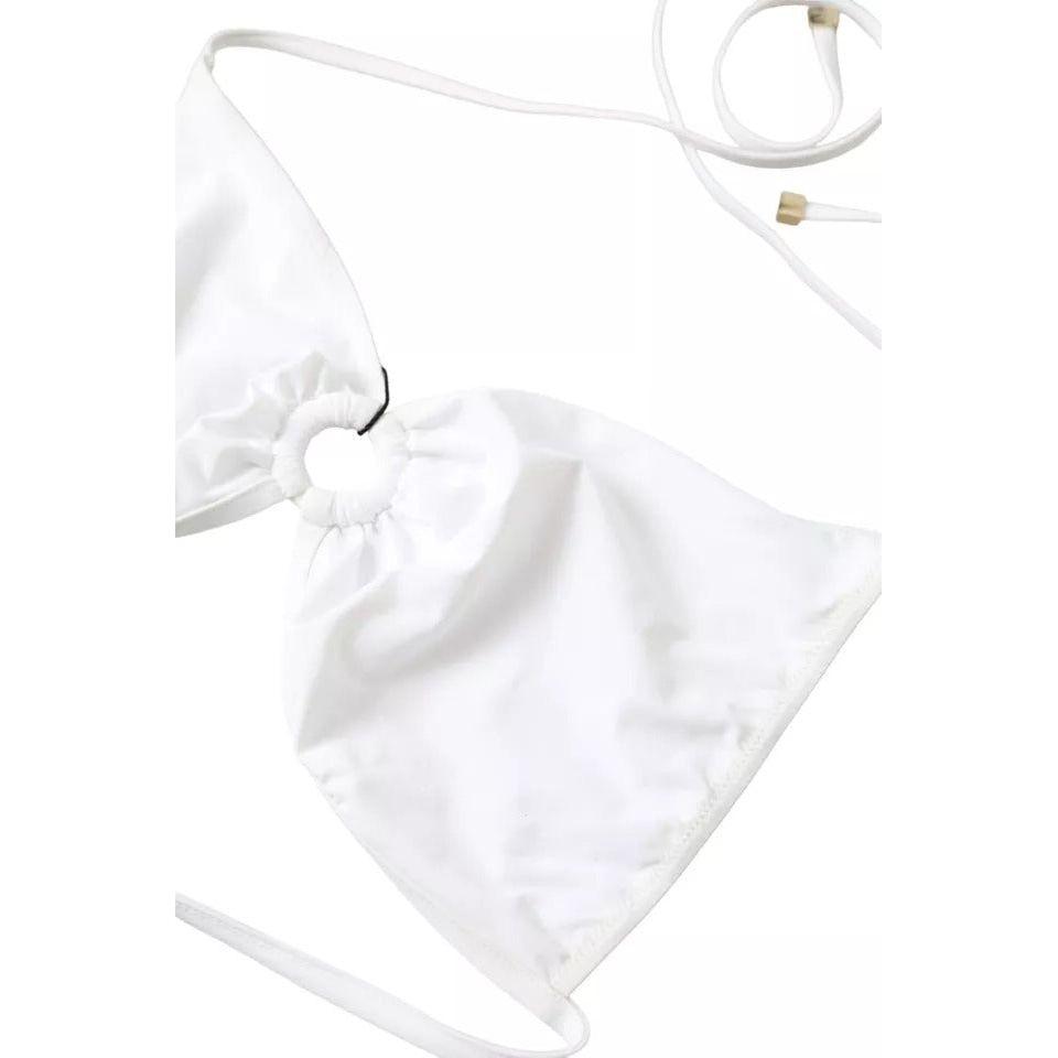 Dolce & Gabbana White Nylon Stretch Swimwear Top Bikini Dolce & Gabbana