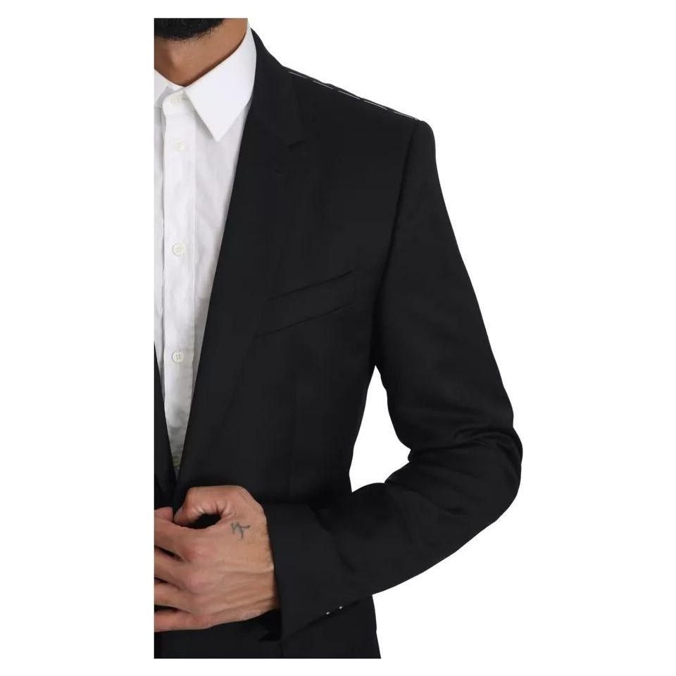 Dolce & Gabbana Black Slim Jacket Coat Blazer MARTINI Dolce & Gabbana