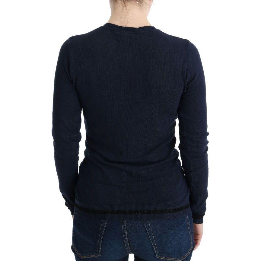 Costume National Blue V-neck Viscose Sweater 1728,2% Polyester,3% Elastan,67345645728,Blue,Clothing,Costume National,Material: 95% Viscose,New with tags,S,Sweaters - Clothing,Sweaters - Women - Clothing,Sweatshirts - Sweaters - Clothing,Women,Women - Clot