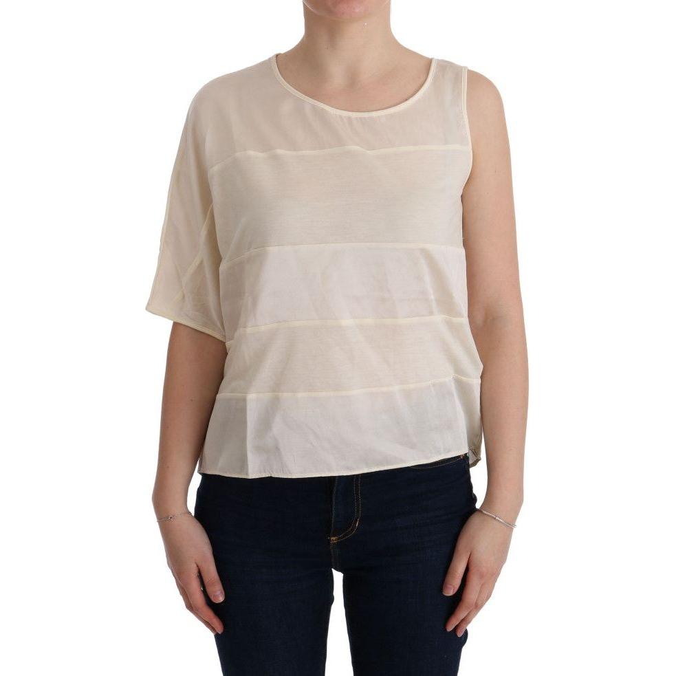 Costume National Beige Asymmetric Top Blouse