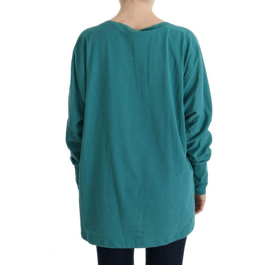 John Galliano Elegant Crewneck Cotton Sweater in Green John Galliano