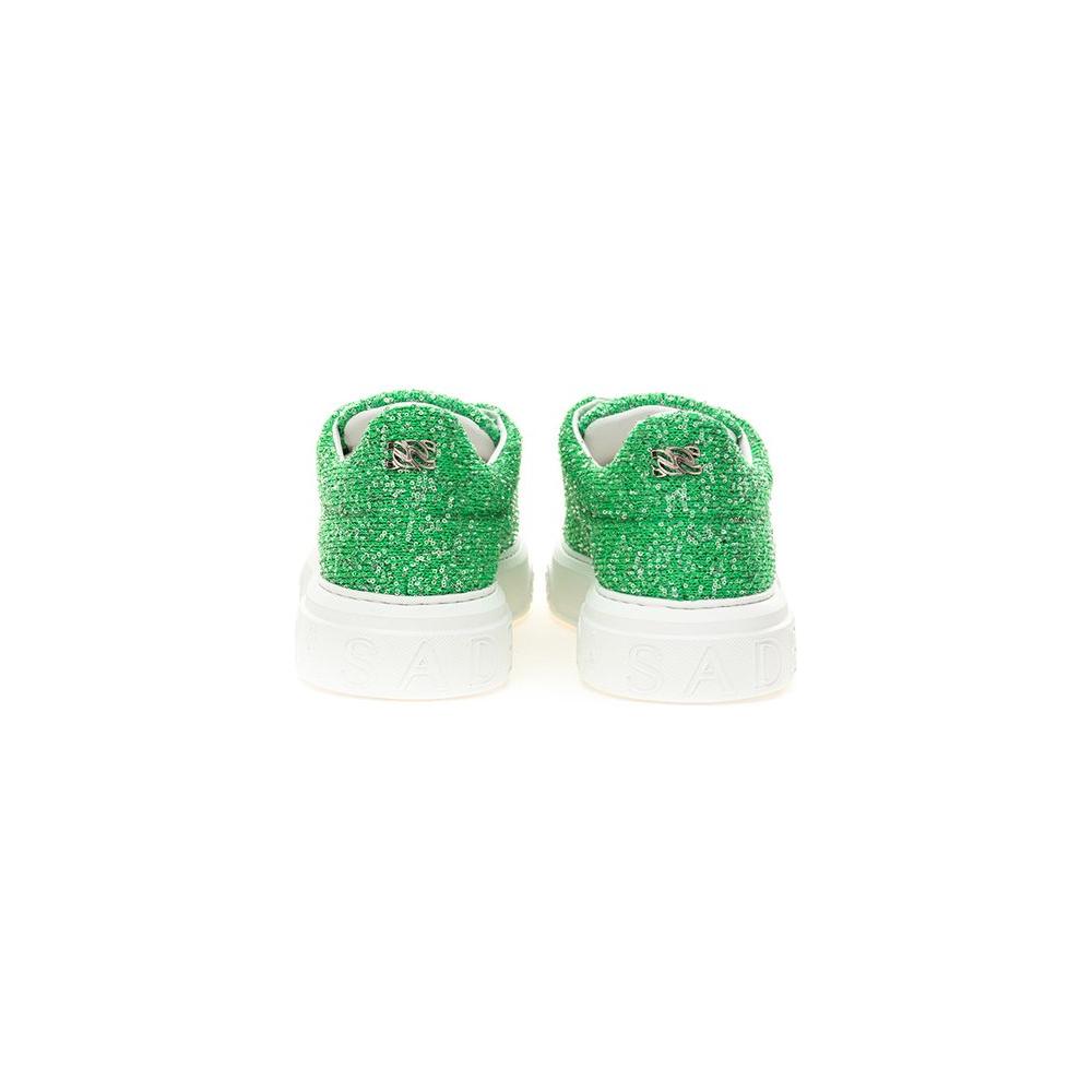 Casadei Emerald Elegance Leather Sneakers Casadei