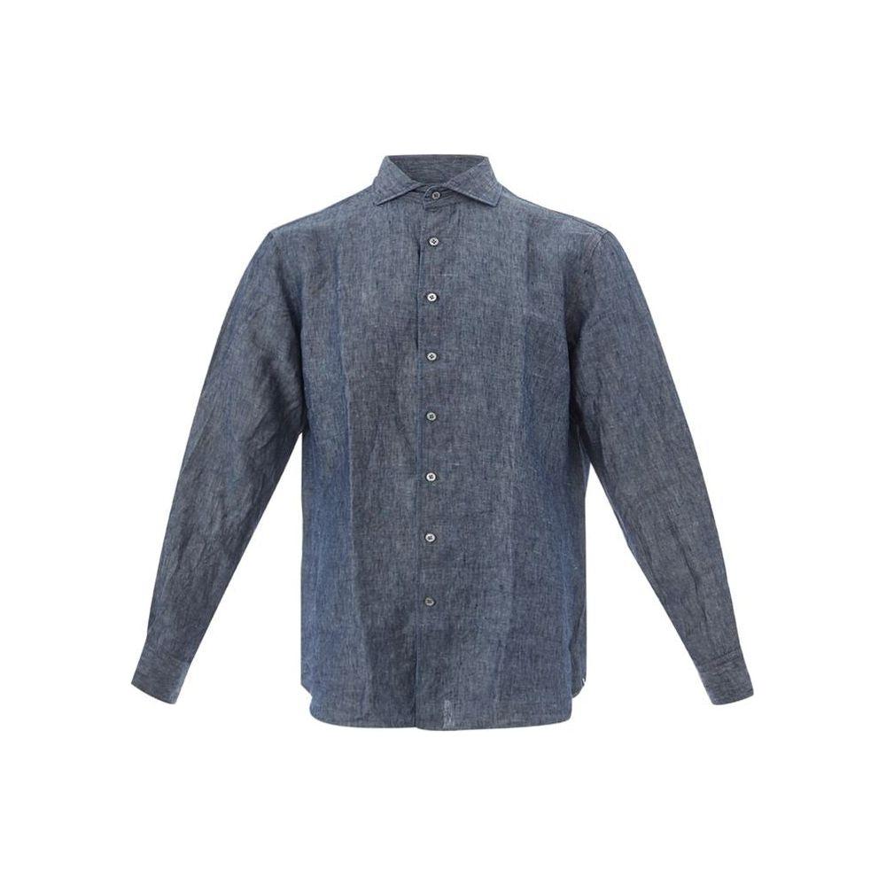 Lardini Elegant Flax Blue Shirt for Men Lardini