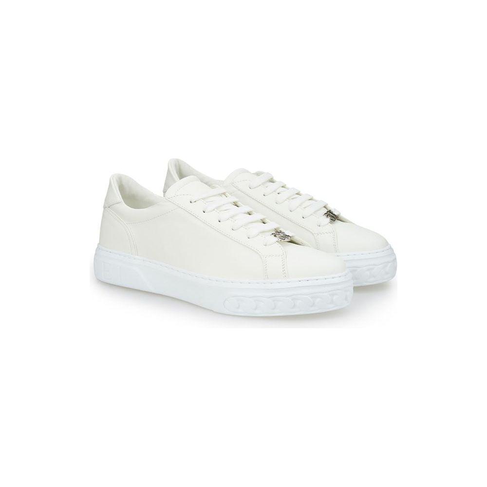 Casadei Sleek White Leather Sneakers Casadei