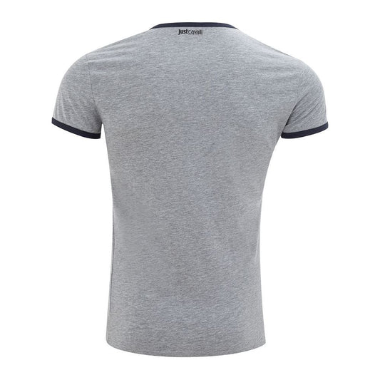 Just Cavalli Elegant Gray Cotton Tee for Men Just Cavalli