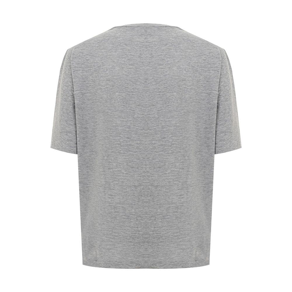 Dsquared² Elegant Gray Cotton Top for Women Dsquared²