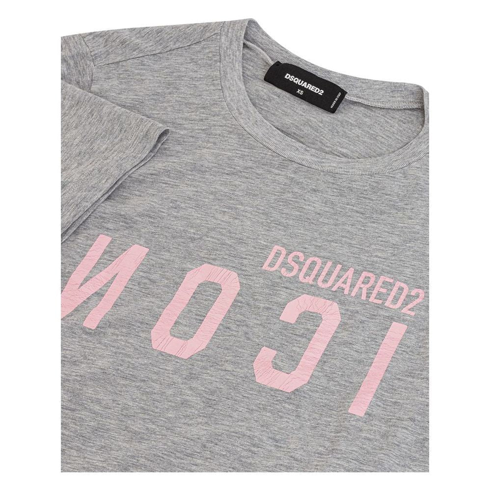 Dsquared² Elegant Gray Cotton Top for Women Dsquared²