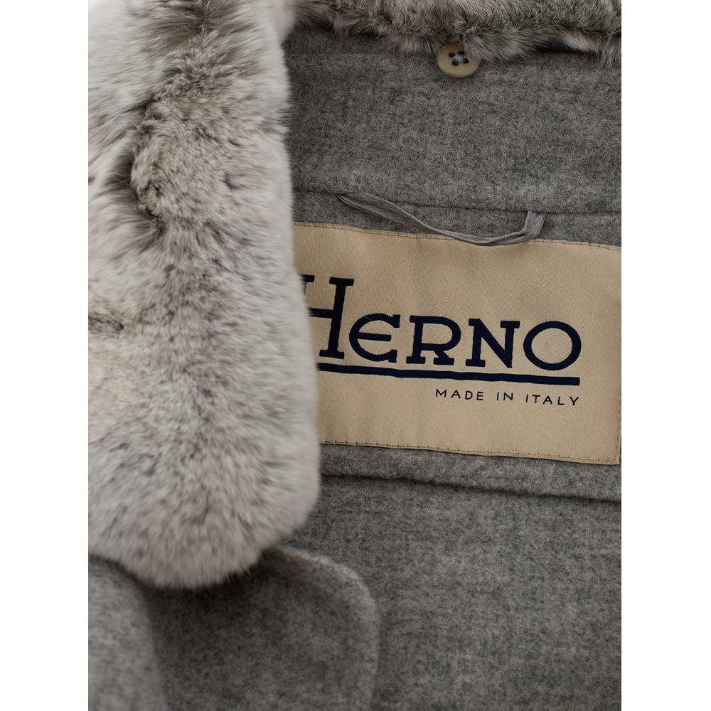 Herno Elegant Gray Wool Jacket for Timeless Style Herno