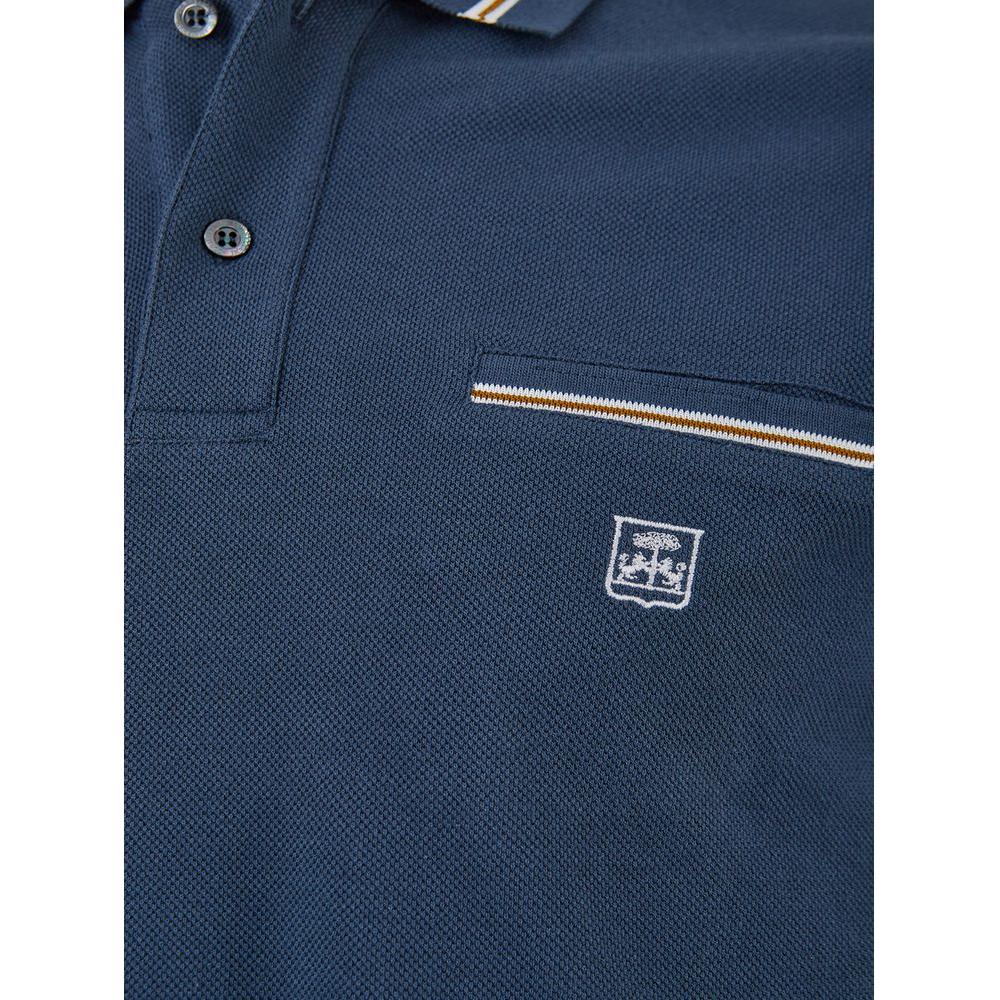 Corneliani Elegant Blue Italian Cotton Polo Shirt Corneliani