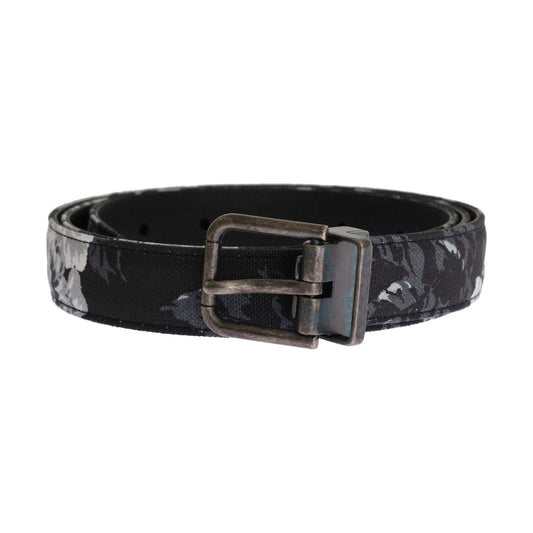 Dolce & Gabbana Black Cayman Linen Leather Belt