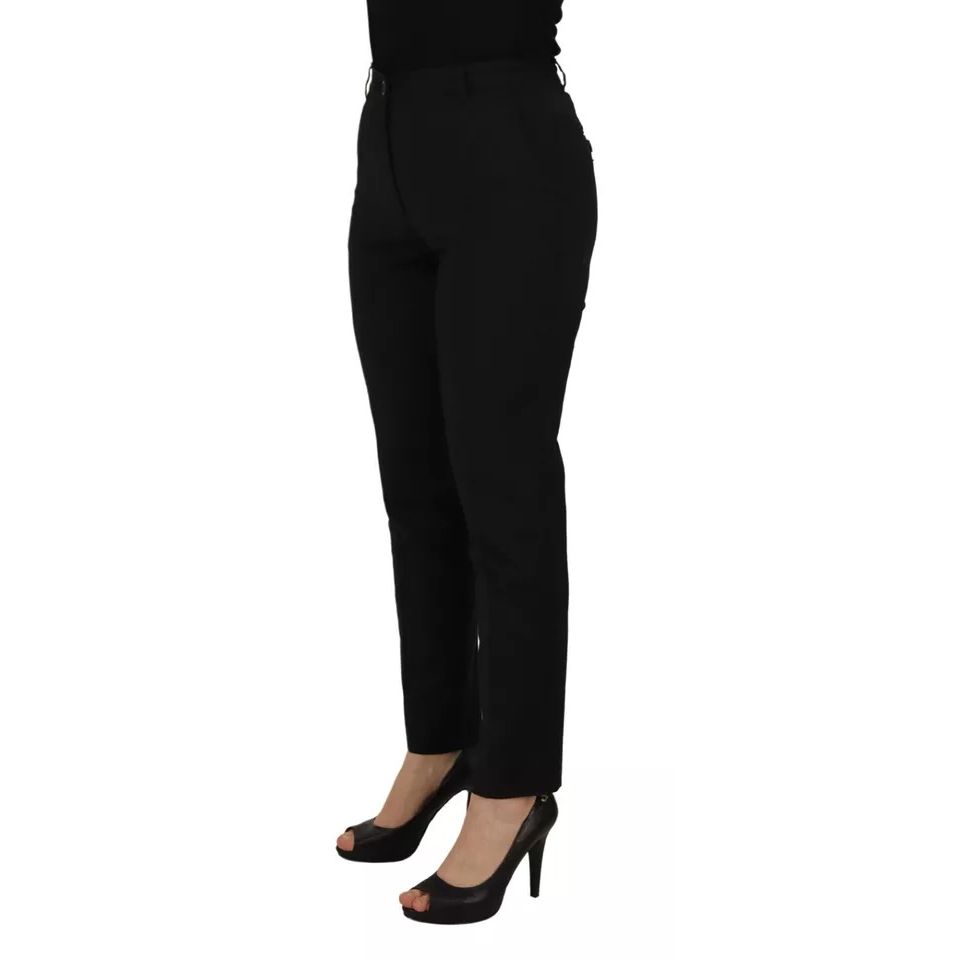 Dolce & Gabbana Black High Waist Tapered Trouser Pants