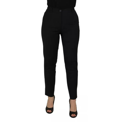 Dolce & Gabbana Black High Waist Tapered Trouser Pants