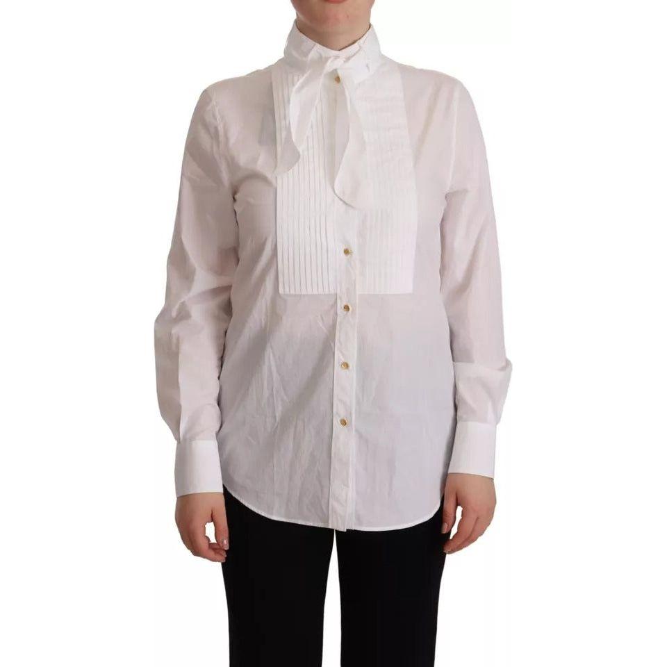 Dolce & Gabbana White Cotton Collared Long Sleeves Formal Shirt Top Dolce & Gabbana