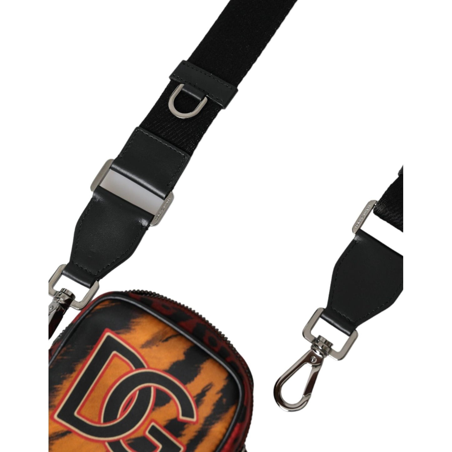 Dolce & Gabbana Multicolor Tiger Print Nylon Logo Cross Body Bag Dolce & Gabbana