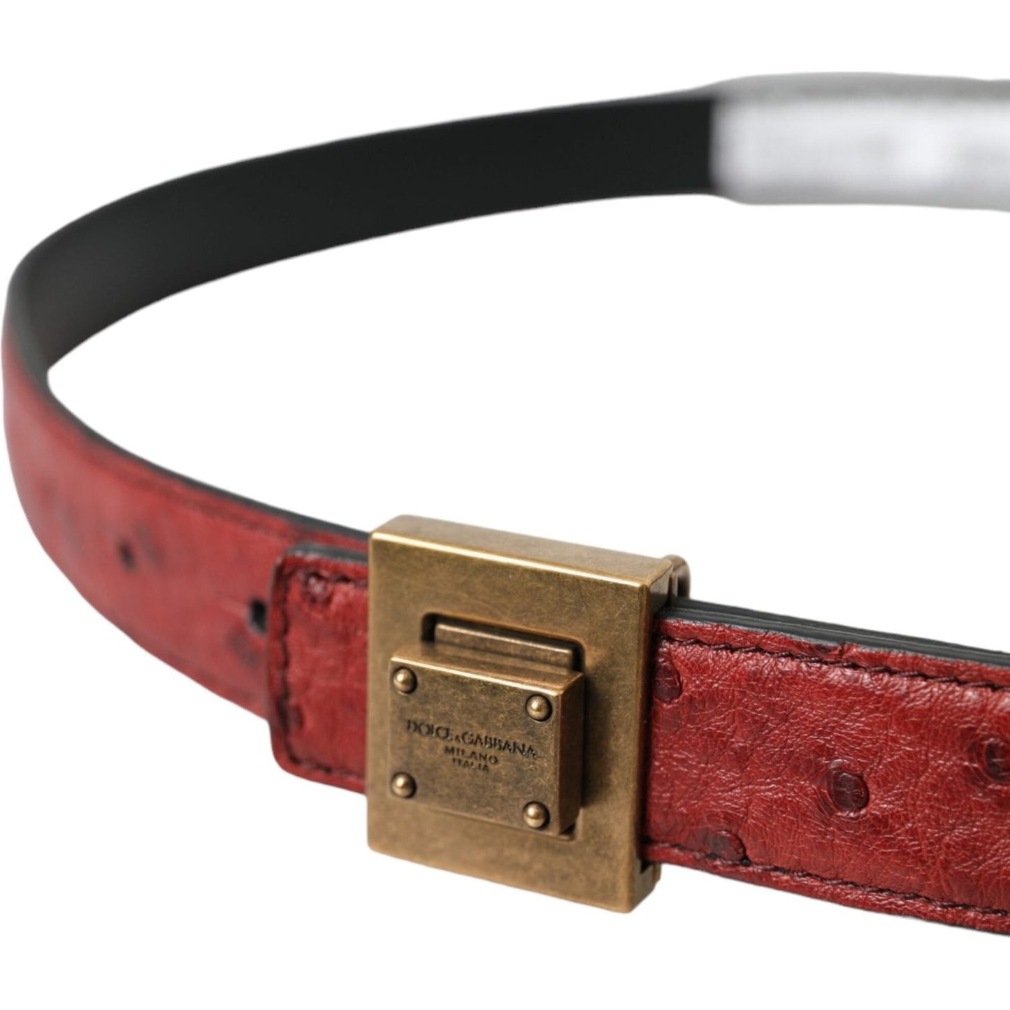 Dolce & Gabbana Brown Leather Square Metal Buckle Belt Dolce & Gabbana