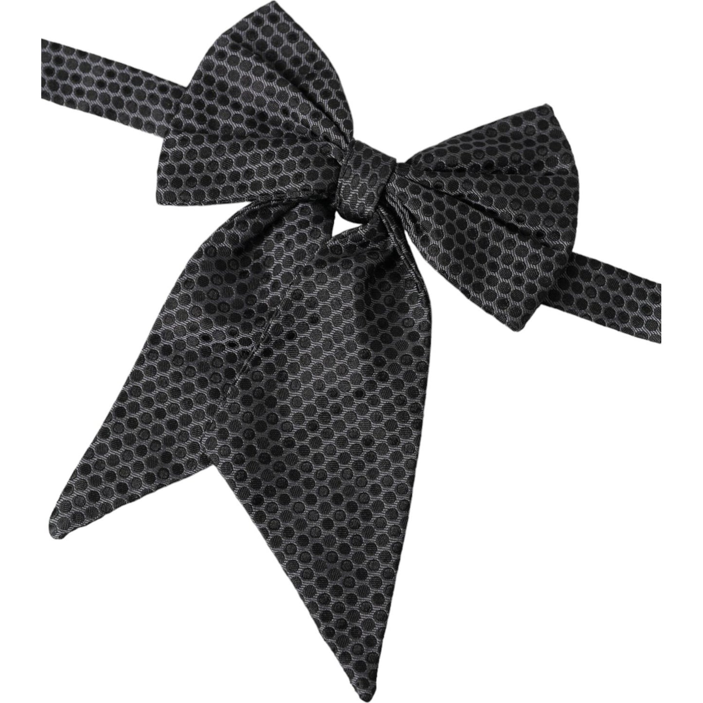 Dolce & Gabbana Black Ribbon Silk Adjustable Neck Bow Tie Dolce & Gabbana