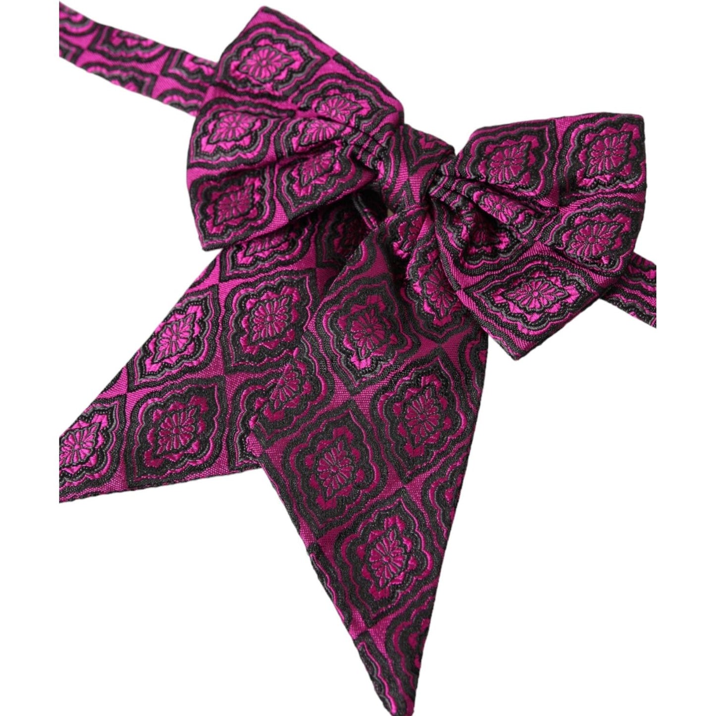 Dolce & Gabbana Purple Ribbon Silk Adjustable Neck Men Bow Tie Dolce & Gabbana