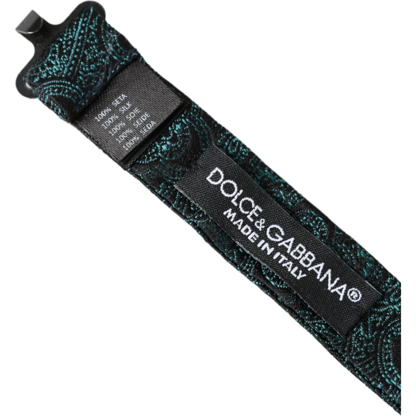 Dolce & Gabbana Green Bandana Silk Adjustable Neck Bow Tie Dolce & Gabbana