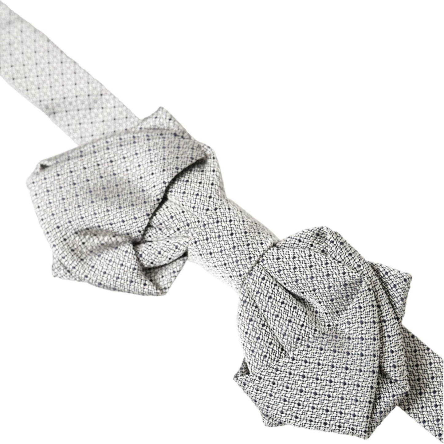 Dolce & Gabbana Gray Silk Adjustable Neck Men Bow Tie Dolce & Gabbana