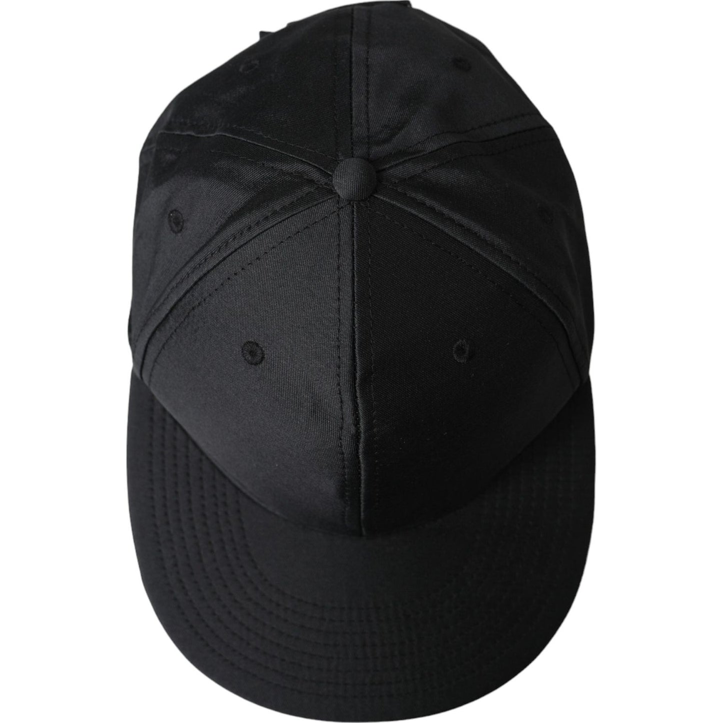 Dolce & Gabbana Black Silk Cotton Logo Baseball Hat Men Dolce & Gabbana